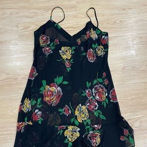 Victoria Secret Black Floral Lingerie Size XL